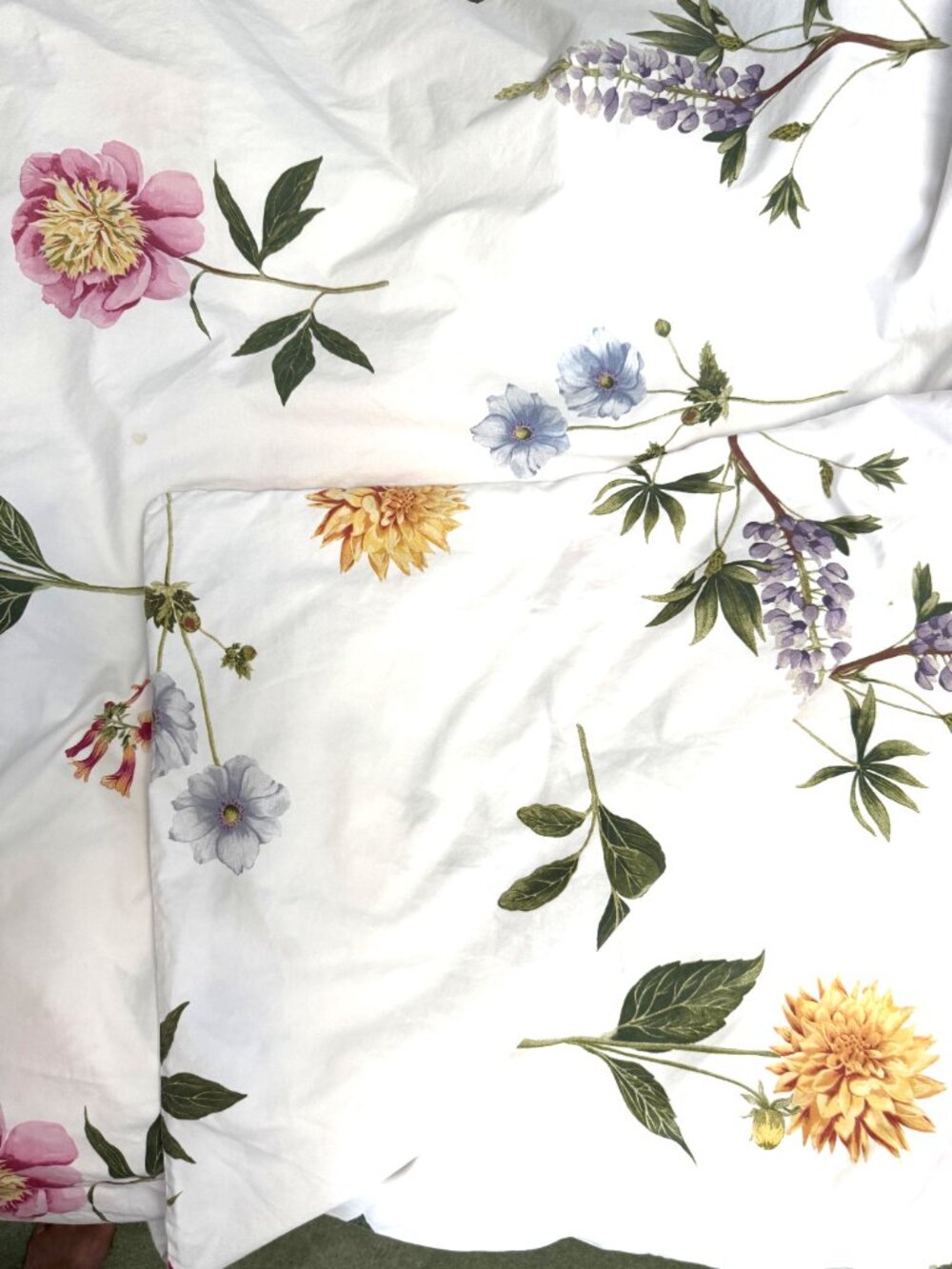 Pottery Barn Floral Botanical Garden Flowers Cotton Duvet Queen